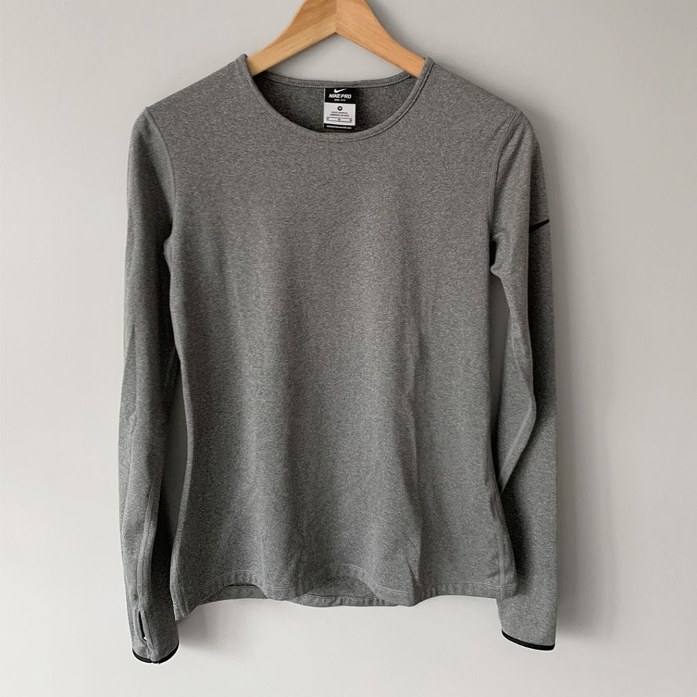 Nike Women’s Dri-Fit Long Sleeve Gray Workout Top